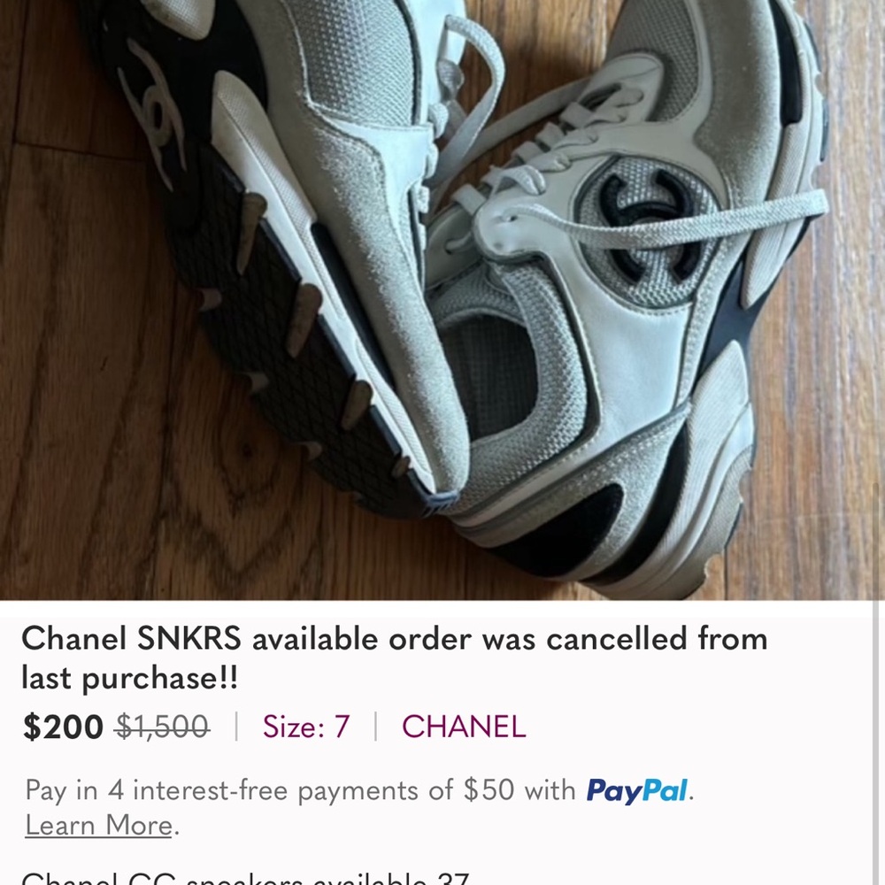 Chanel Gray and Black Sneakers